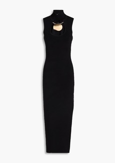 Nicholas - Ella cutout embellished ribbed-knit midi dress - Black - XS