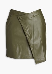 Nicholas - Gabriella wrap-effect faux leather mini skirt - Green - US 8