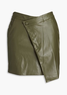 Nicholas - Gabriella wrap-effect faux leather mini skirt - Green - US 6