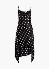 Nicholas - Galira draped polka-dot satin dress - Black - US 0