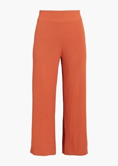 Nicholas - Georgia cropped ribbed-knit wide-leg pants - Orange - S