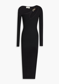 Nicholas - Ginerva cutout chain-embellished ribbed-knit midi dress - Black - XS