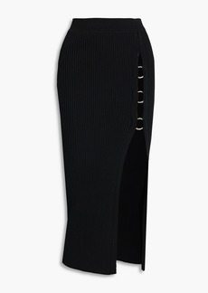 Nicholas - Janella embellished ribbed-knit midi skirt - Black - XL