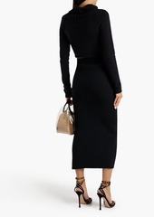 Nicholas - Janella embellished ribbed-knit midi skirt - Black - XL