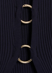 Nicholas - Jona ring-embellished cutout ribbed-knit midi dress - Blue - L