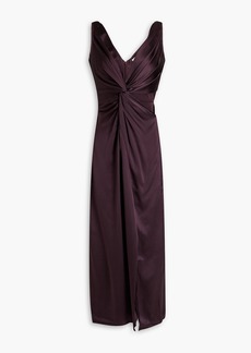Nicholas - Josephine twist-front cutout silk-satin crepe midi dress - Purple - US 2