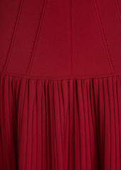 Nicholas - Madison belted ribbed-knit midi dress - Red - XS