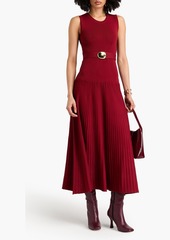 Nicholas - Madison belted ribbed-knit midi dress - Red - S