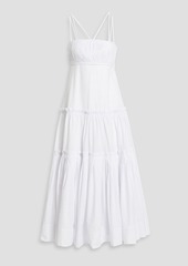 Nicholas - Novi tiered pleated cotton-poplin maxi dress - White - US 2