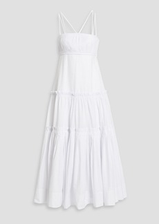 Nicholas - Novi tiered pleated cotton-poplin maxi dress - White - US 0