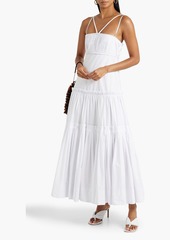 Nicholas - Novi tiered pleated cotton-poplin maxi dress - White - US 2