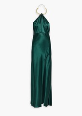 Nicholas - Edyth satin-crepe halterneck gown - Burgundy - US 10