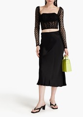 Nicholas - Petina cropped cotton-blend lace top - Black - US 4