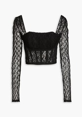 Nicholas - Petina cropped cotton-blend lace top - Black - US 8