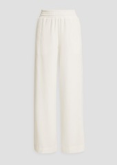 Nicholas - Serrine satin-trimmed crepe wide-leg pants - White - US 4