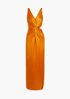 Nicholas - Silvina twisted cutout silk-satin gown - Orange - US 2