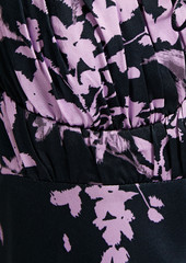 Nicholas - Simie gathered floral-print silk-satin mini dress - Black - US 10