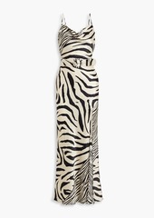 Nicholas - Simone zebra-print silk-satin maxi dress - Animal print - US 2