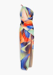 Nicholas - Sorin one-shoulder cutout floral-print mesh maxi dress - Multicolor - US 0