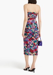 Nicholas - Sorin strapless floral-print stretch-mesh midi dress - Purple - US 8