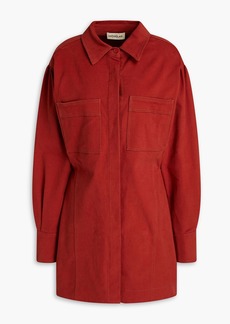 Nicholas - Tia stretch-cotton twill mini shirt dress - Red - US 0