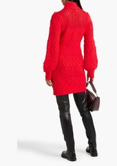 Nicholas - Tinna pointelle-knit turtleneck mini dress - Red - S
