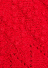 Nicholas - Tinna pointelle-knit turtleneck mini dress - Red - S