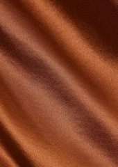 Nicholas - Vera asymmetric belted silk-satin wide-leg jumpsuit - Brown - US 0