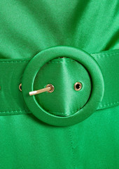 Nicholas - Vera draped silk-satin wide-leg jumpsuit - Green - US 0