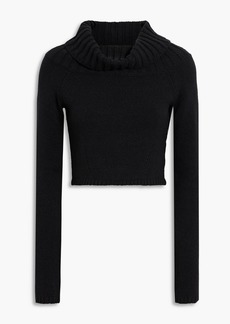 Nicholas - Zora cropped cotton-blend turtleneck sweater - Black - L
