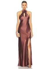 NICHOLAS Ana Halter Dress With Removable Flower