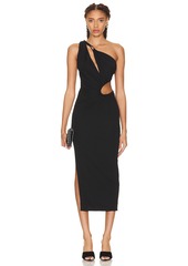 NICHOLAS Drie Draped Asymmetrical Midi Dress