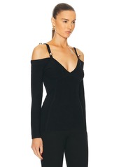 NICHOLAS Leah Off Shoulder Corset Long Sleeve Top