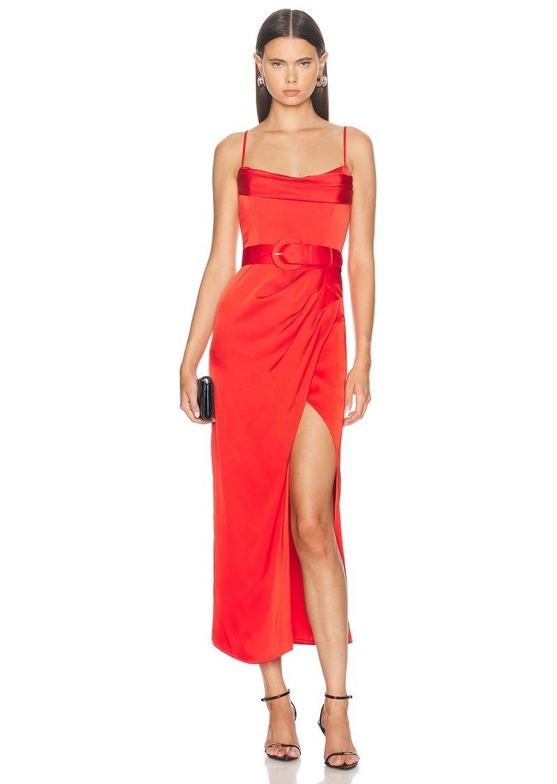 NICHOLAS Lulu Draped Corset Midi Dress