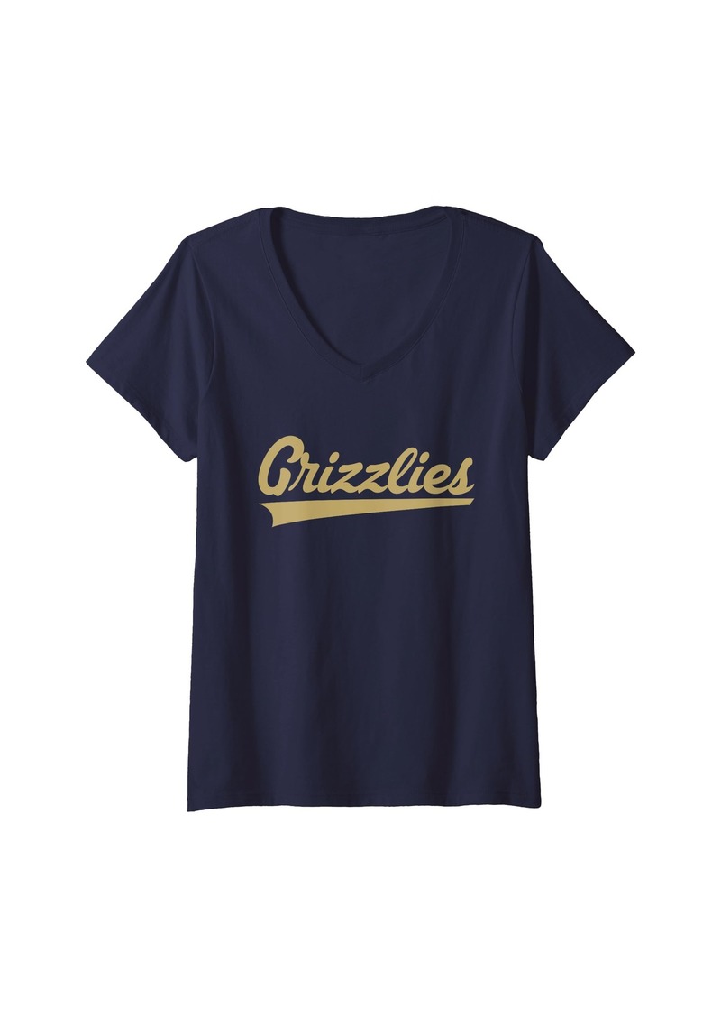 Womens Nicholas County Grizzlies Vintage Swoosh V-Neck T-Shirt