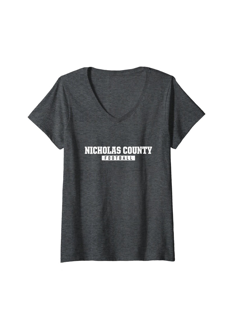 Womens Nicholas County High School Football HS V-Neck T-Shirt