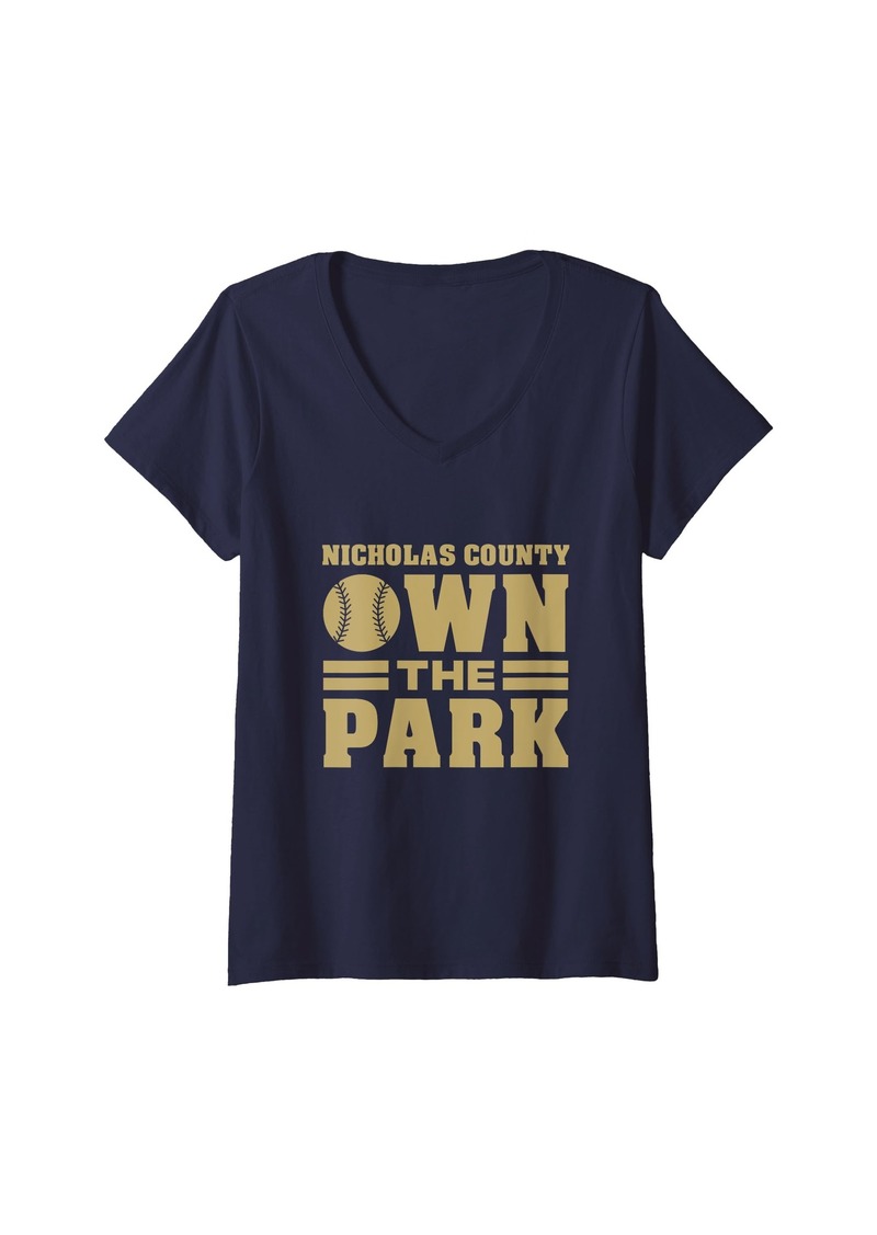 Womens Nicholas County High School Own the Park V-Neck T-Shirt