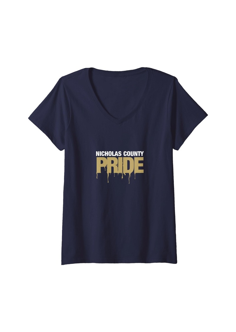 Womens Nicholas County High School PRIDE V-Neck T-Shirt