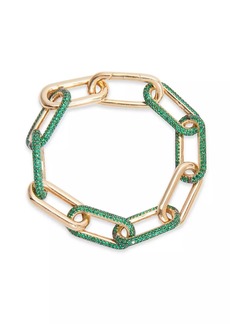 Nickho Rey 14K-Yellow-Gold Vermeil & Crystal Oval-Link Chain Bracelet