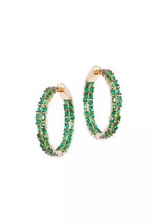 Nickho Rey Casey Small 14K Gold-Vermeil & Crystal Inside-Out Hoops