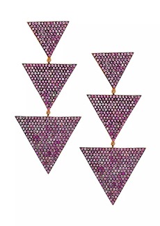 Nickho Rey Megan 14K-Rose-Gold Vermeil & Crystal Triangle Drop Earrings
