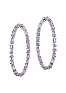 Nickho Rey The Collection Casey Rhodium Vermeil & Crystal Hoops