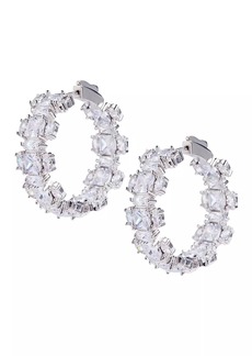 Nickho Rey Yael Rhodium-Plated Vermeil & Crystal Hoop Earrings