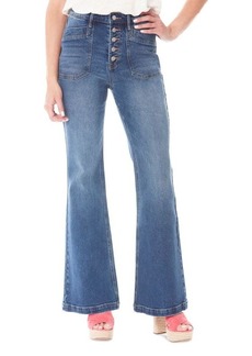 Nicole Miller Button Fly High Rise Flare Jeans