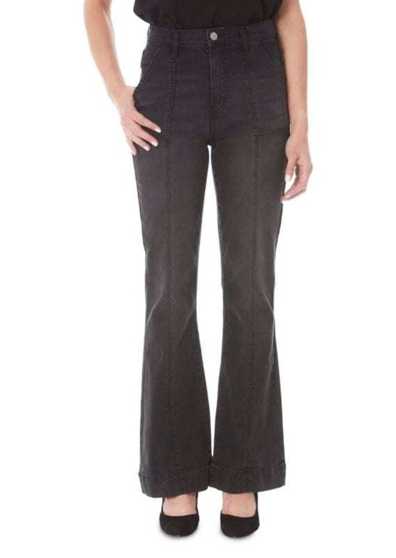 Nicole Miller High Rise Cargo Flare Jeans