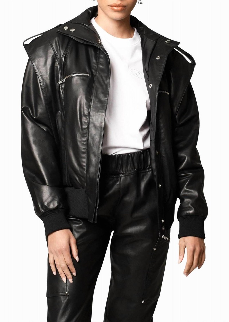 Nicole Miller Leather Space Jacket In Black