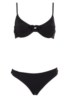 NICOLE MILLER NEW YORK Balconette Two-Piece Bikini Swimsuit in Black at Nordstrom Rack