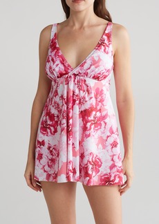 Nicole Miller One-Piece Crisscross Swimsuit in Pretty Lady at Nordstrom Rack