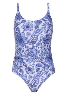 Nicole Miller One-Piece Swimsuit in Blue Paisley at Nordstrom Rack