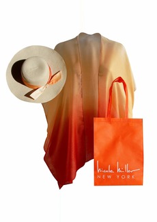 Nicole Miller Straw Sun Hats Kimono Beach Cover Ups for Women and Travel Tote Matching for Packable Foldable